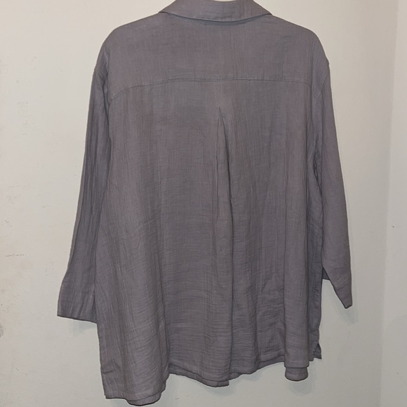 LOGO Lori Goldstein Cotton Gauze Button Down Size XL - Picture 3 of 4